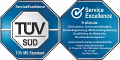 Siegel TÜV SÜD - Zertifizierter Kundenservice